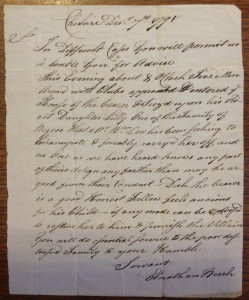 Letter from Elnathan Beech to Elizur Goodrich or Simeon Baldwin,