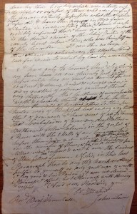 John Lewis letter to Benjamin Trumbull, March 19, 1792